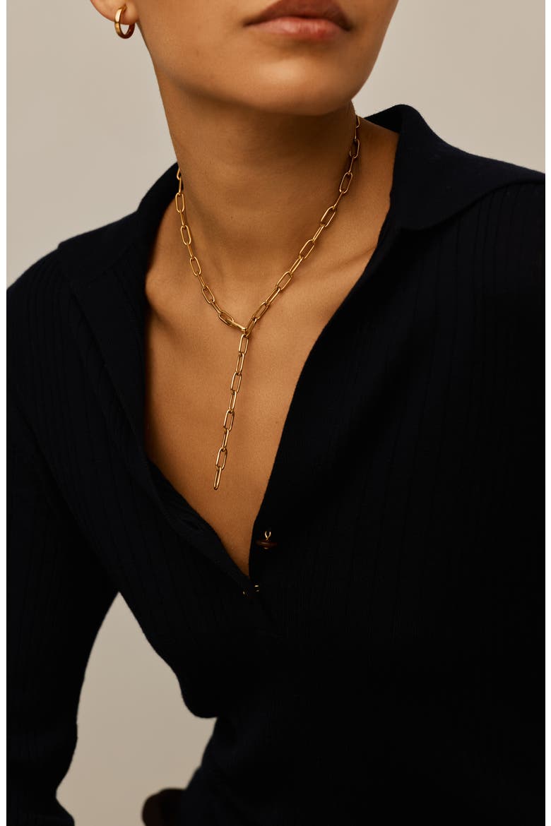 Classic Paperclip Chain Necklace, Alternate, color, GOLD