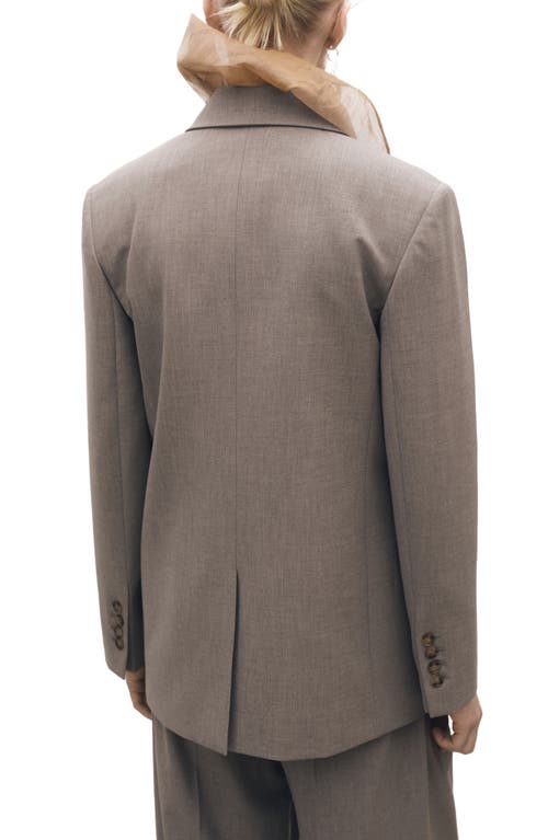 Mango Double Breasted Suit Jacket In Gray