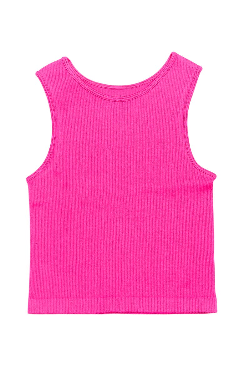 Littles ribbed crop sport tank top, Alternate, color, Fall Fuchsia