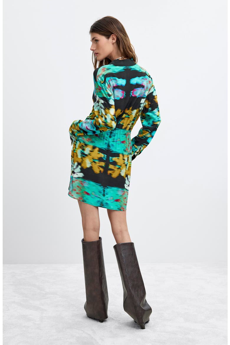 M C Lacroix Long Sleeve Minidress, Alternate, color, BLACK