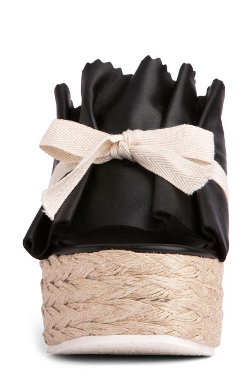 Beautiisoles Noelle Espadrille Platform Wedge Slide Sandal In Black