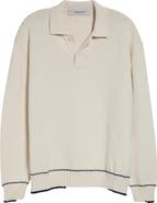 Golden Goose Journey Rindley Tipped Cotton Blend Polo Sweater