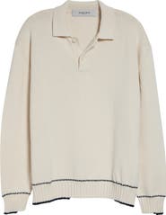 Golden Goose Journey Rindley Tipped Cotton Blend Polo Sweater