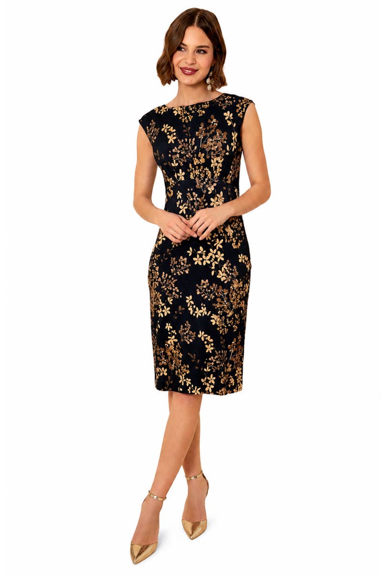 Pippa Knee Length Dress, Main, color, Golden Blossom