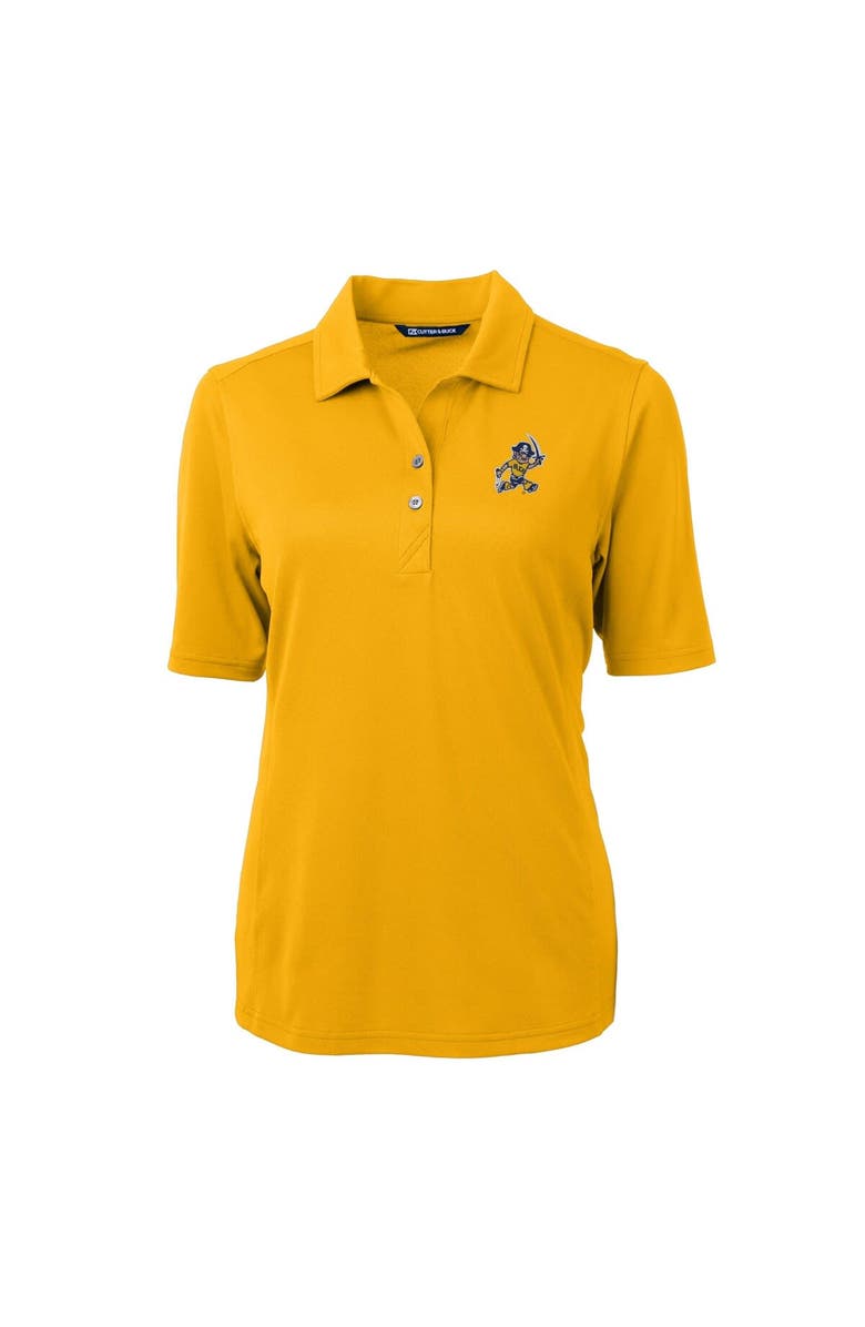 Cutter & Buck Women's Cutter & Buck Gold ETSU Buccaneers Vault DryTec Virtue Eco Pique Recycled Polo, Alternate, color,