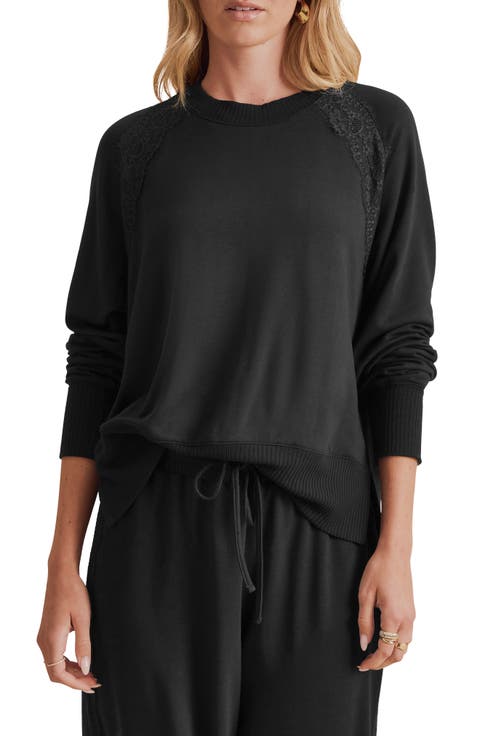 Lace Trim Sweatshirt
