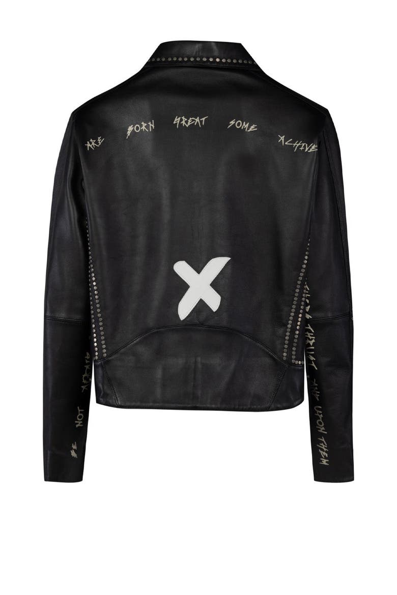 Leather Jacket Stud Rocks Details, Alternate, color, black