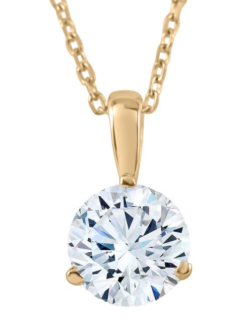 1/3Ct Diamond Small Solitaire Pendant Lab Grown 14k Gold 3-Prong Necklace
