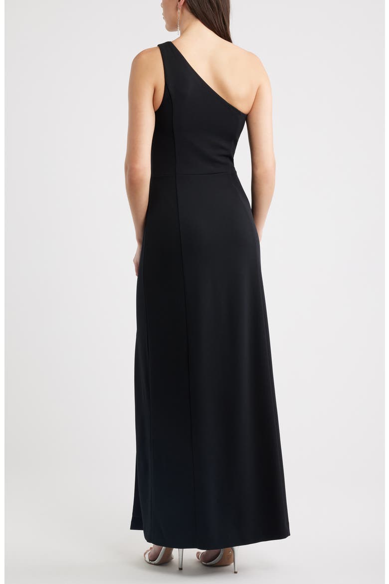 One-Shoulder Maxi Cocktail Dress, Alternate, color, BLACK
