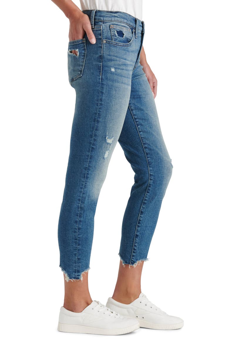 Ava Distressed Chewed Hem Crop Skinny Jeans, Alternate, color, VIA ALCALDE DX