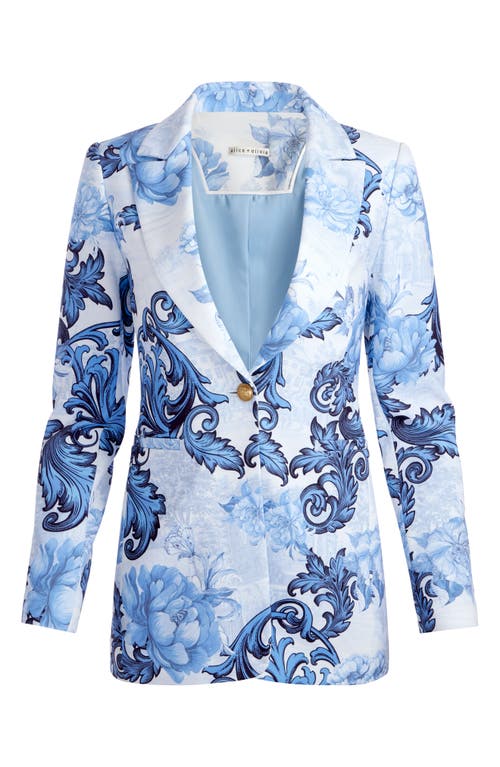 Alice And Olivia Breann Fitted Blazer In Scroll Symphony
