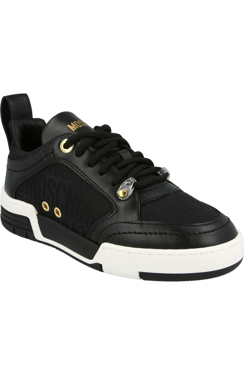 Moschino Monochrome Low Top Sneaker, Main, color,