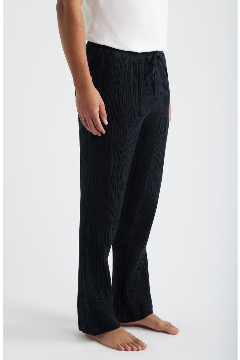 Seaside Cotton Crepe Lounge Pants, Alternate, color, BLACK