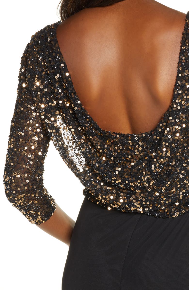 Pisarro Nights Beaded Cowl Back Jumpsuit, Alternate, color, 