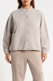 Eileen Fisher Wool Stand Collar Jacket