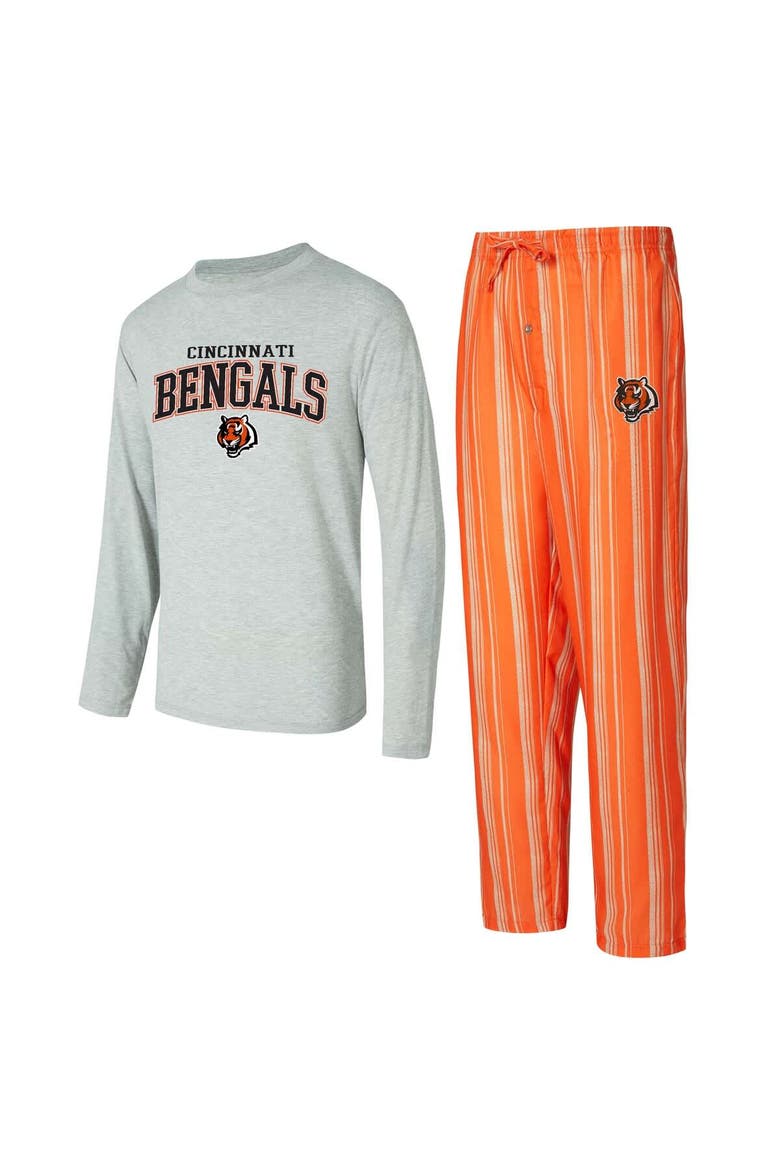 Men's Concepts Sport Cincinnati Bengals Petition Long Sleeve T-Shirt & Pants Sleep Set, Main, color, Orange