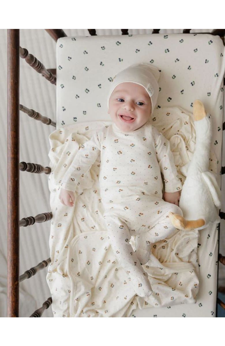 Ely's & Co. Aurora Classics Modal Cherry Print Collection Footie, Alternate, color, Ivory/Yellow