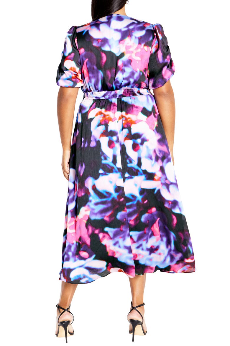 Tayla Ruched Cutout Cocktail Dress, Alternate, color, NEON PRINT