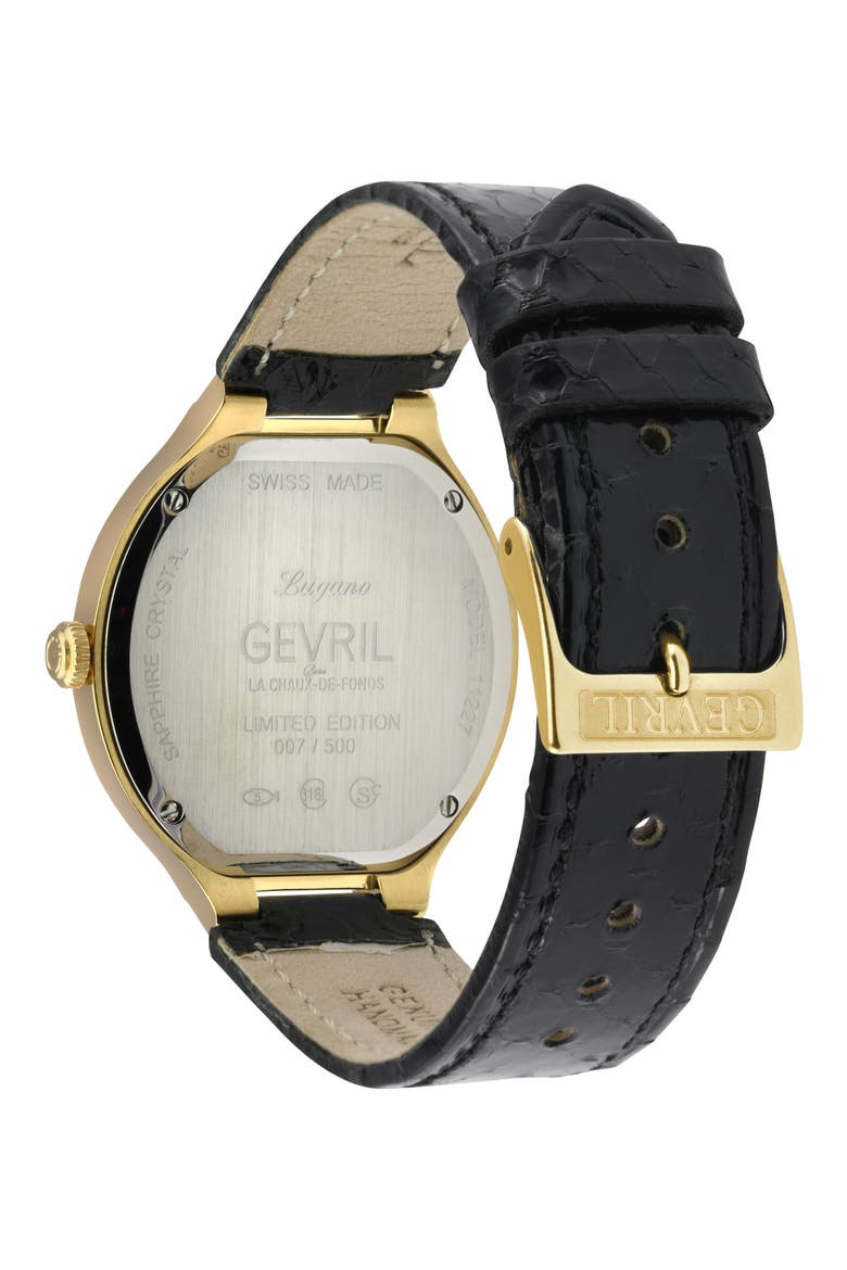 Lugano Swiss Diamond Quartz Watch, 35mm, Alternate, color, BLACK