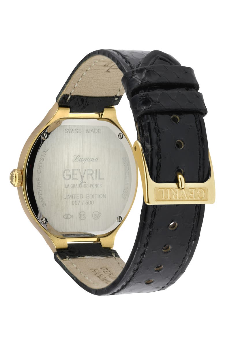 GEVRIL Lugano Swiss Diamond Quartz Watch, 35mm, Alternate, color, 