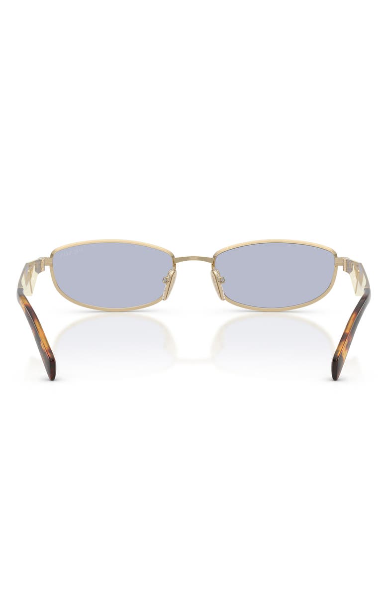 Prada 55mm Oval Sunglasses, Alternate, color, Pale Gold / Blue