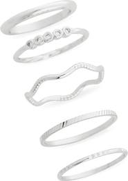 NORDSTROM RACK Set of 5 Skinny Texture Band Rings