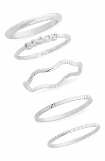 NORDSTROM RACK Set of 5 Skinny Texture Band Rings