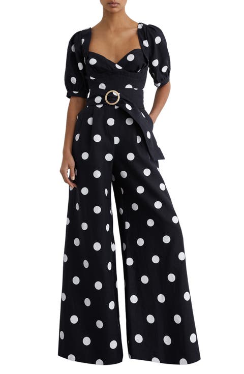 Brook Polka Dot Linen Jumpsuit