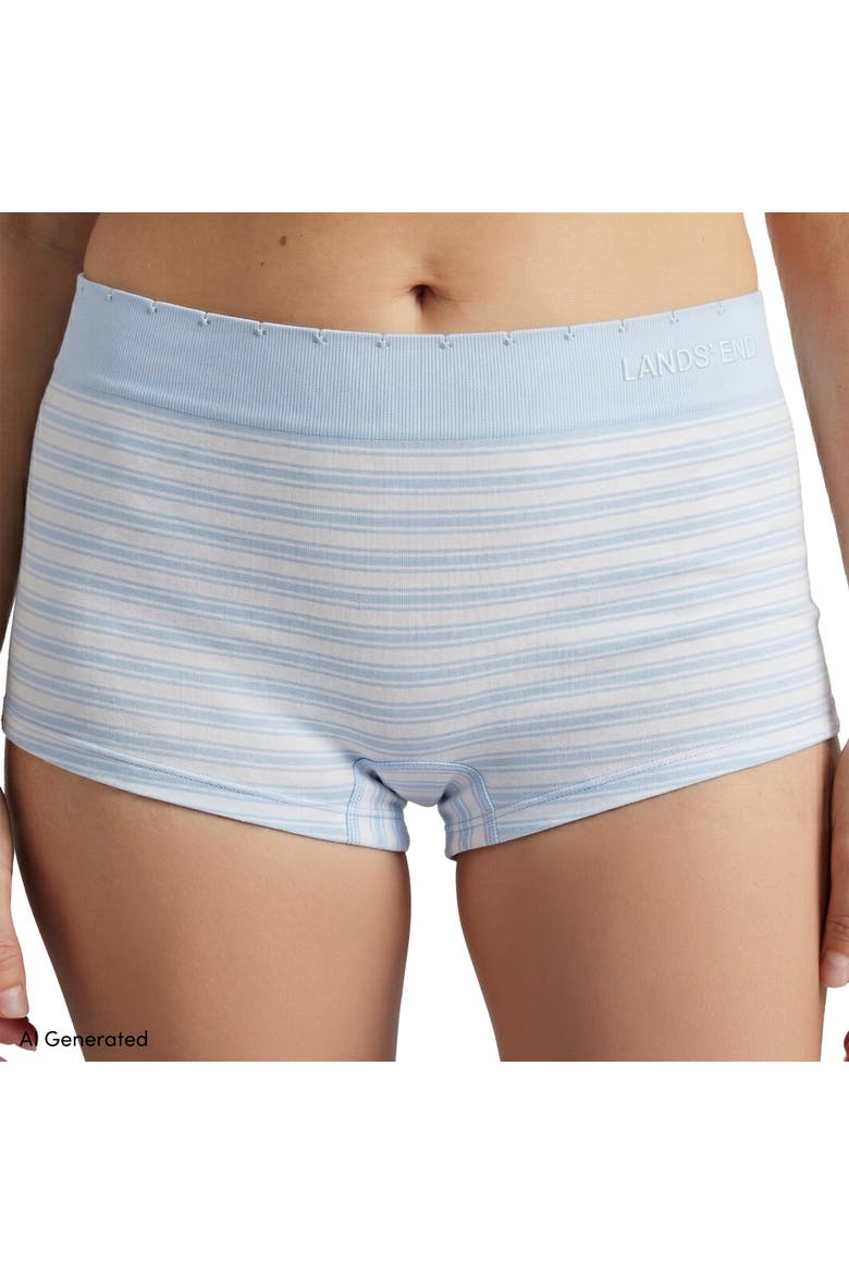 Mid Rise Boyshort Soft Fit Seamless 3 Pack Panties, Alternate, color, Sky Stripe Pk