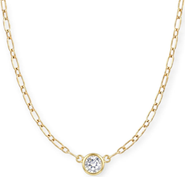 CUFFED BY NANO open link bezel stone 14k gold filled necklace