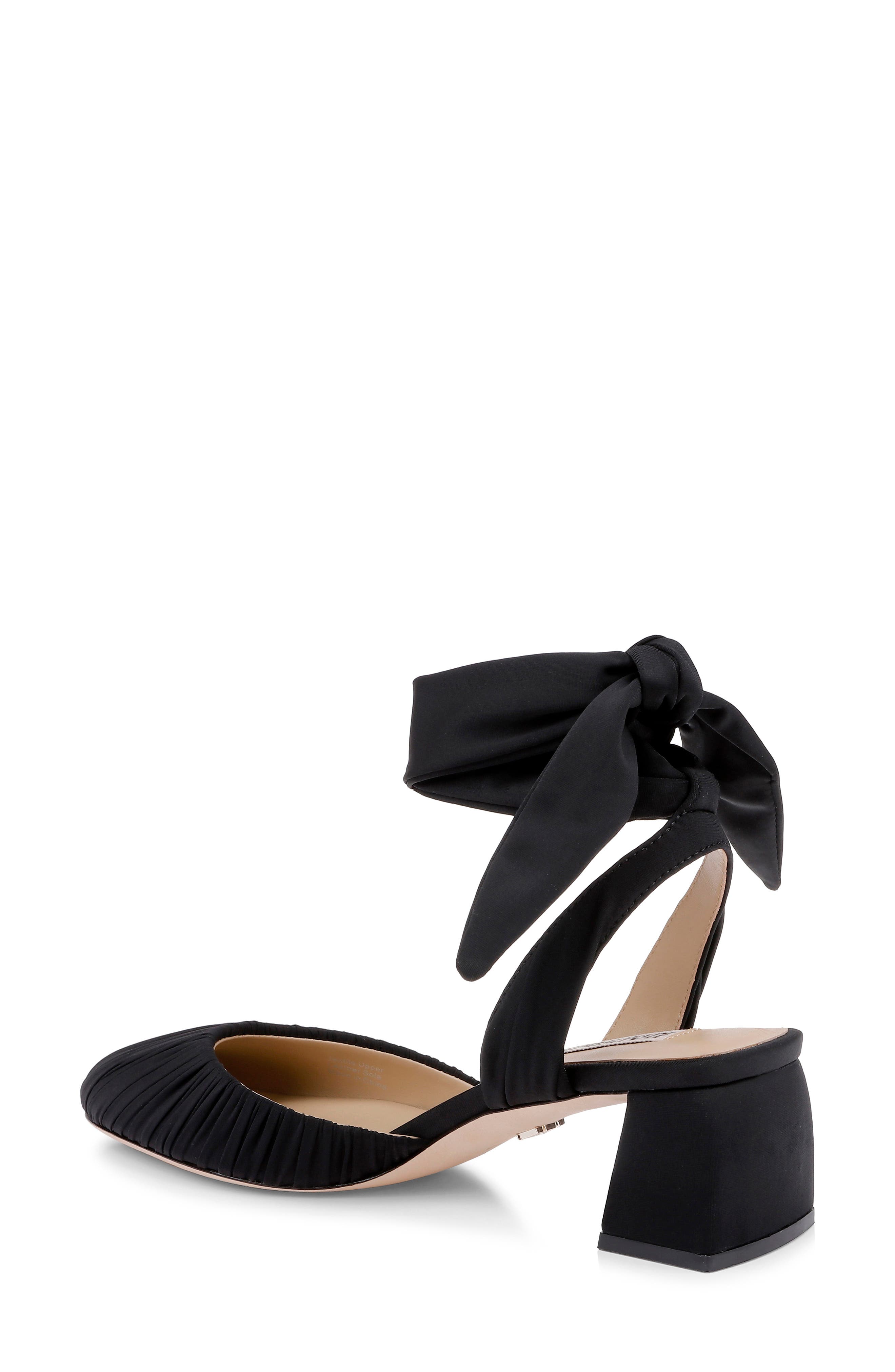 BADGLEY MISCHKA Ofelia Ankle Tie Pump, Alternate, color, Black Fabric