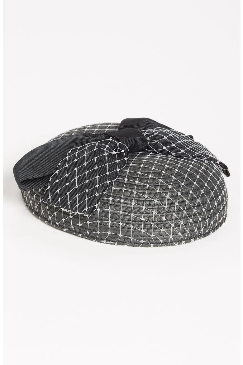 BCBGeneration Mesh Overlay Fascinator, Main, color, BLACK