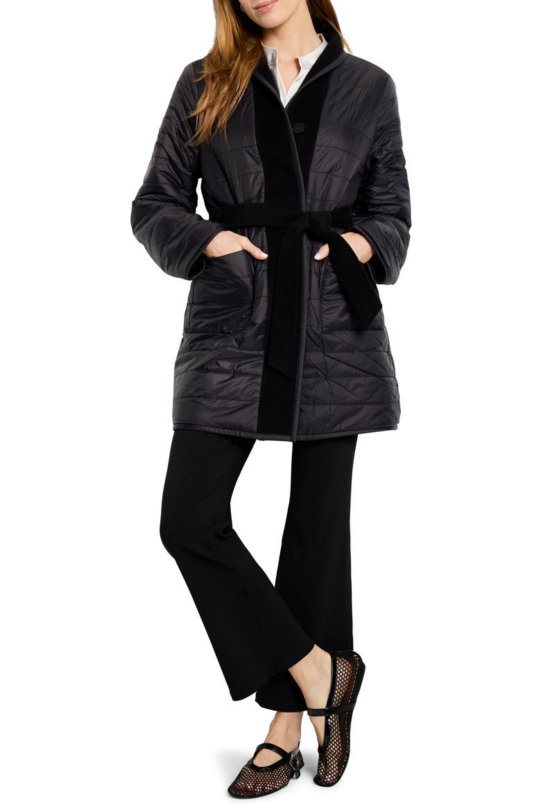 Reversible Belted Coat, Alternate, color, BLACK ONYX