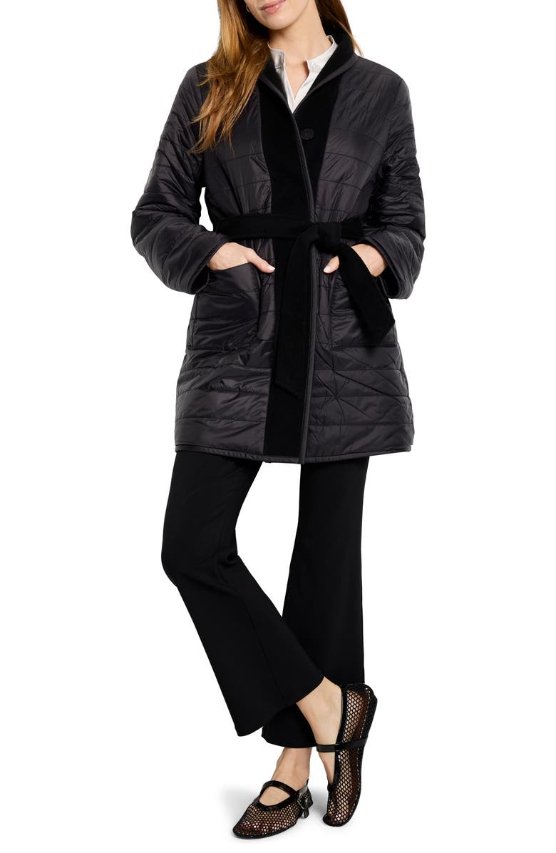 NIC+ZOE Reversible Belted Coat, Alternate, color, Black Onyx
