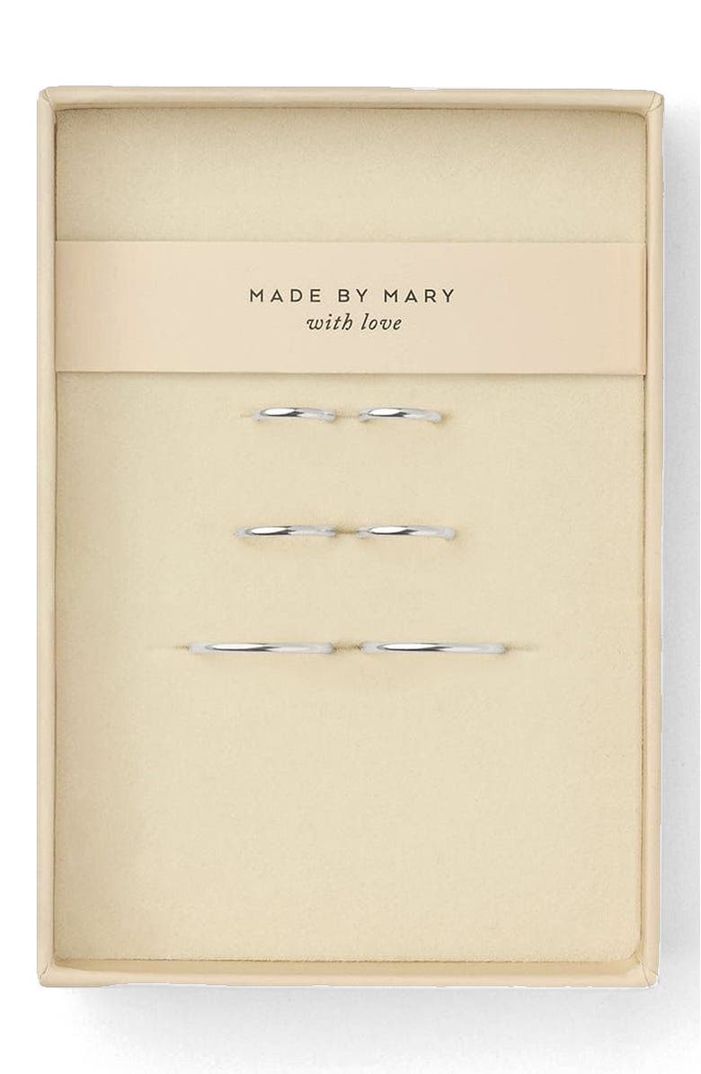 MADE BY MARY Live In Hoops Trio Set, Main, color, Silver