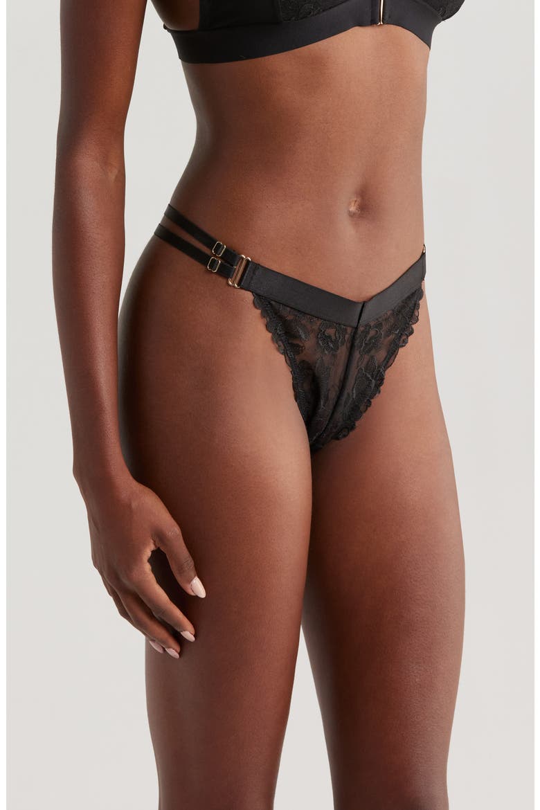 Lace G-String, Alternate, color, BLACK