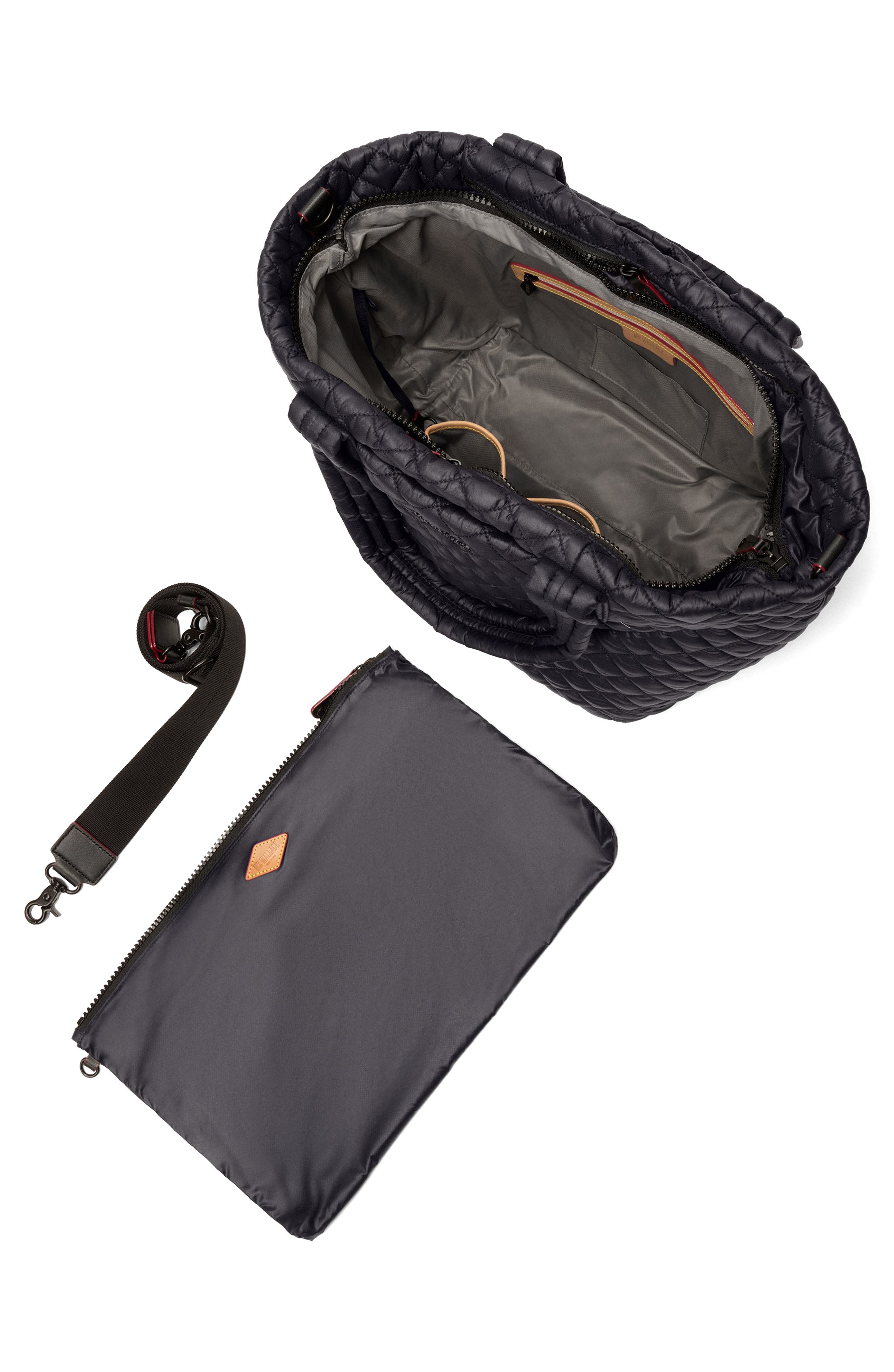 MZ Wallace Medium Metro Deluxe Diamond Quilted Nylon Tote, Alternate, color, Black