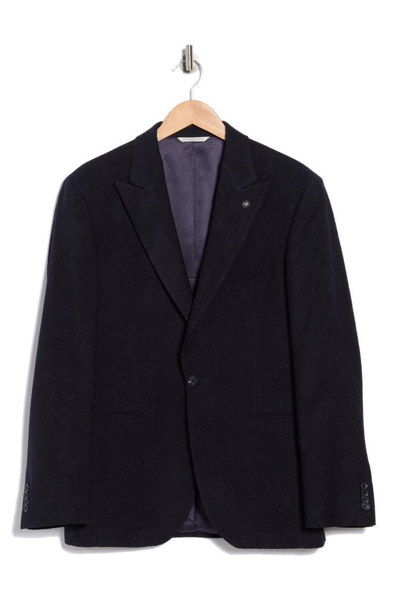 Erie Floral Stretch Wool Blazer, Alternate, color, NAVY