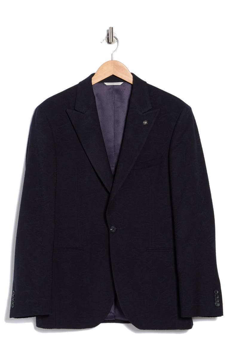 Jack Victor Erie Floral Stretch Wool Balzer, Main, color, Navy