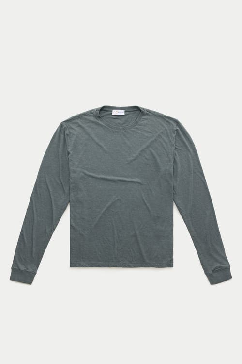Wolf Vs. Goat (wvg) Light Weight Viscose Sorona Long Sleeve Crew Neck T-shirt In Green