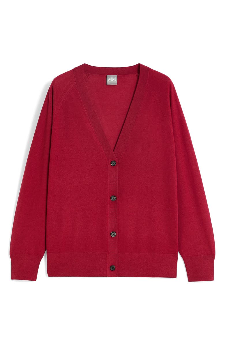 MM by Max Mara Clarino Wool & Cashmere Cardigan, Alternate, color, Dark Red