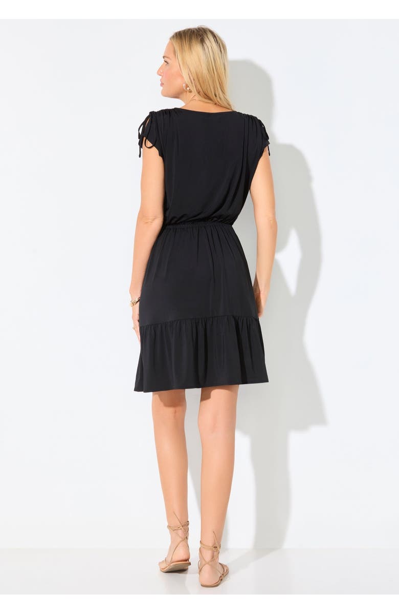 Swimsuits for All Pack & Go Wrinkle-Resistant V-Neck Short Sleeve Cover Up Dress, Alternate, color, Black