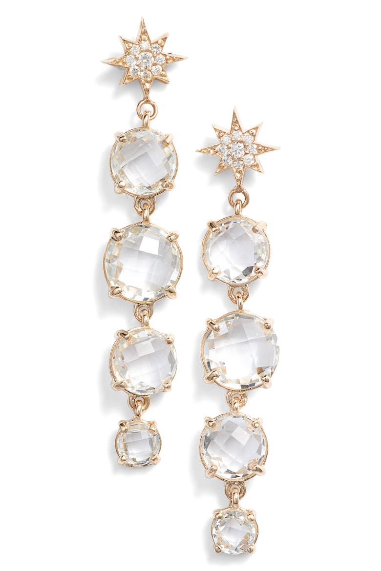 North Star Drop Earrings, Main, color, GOLD