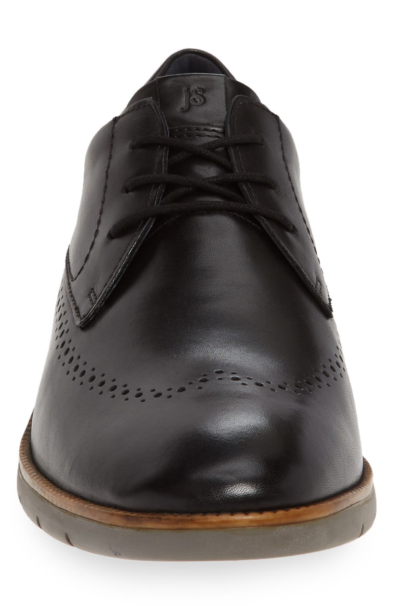 Josef Seibel Tyler Wingtip, Alternate, color, Black Leather