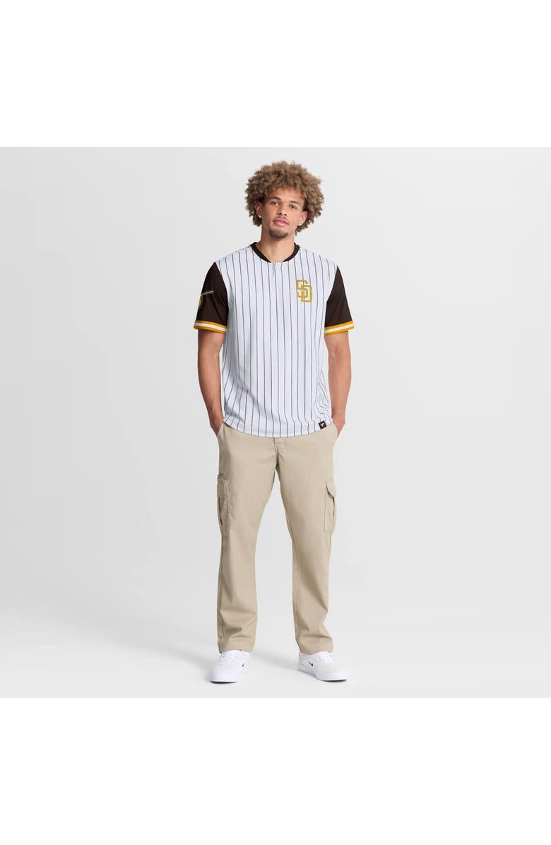 FANATICS Men's Fanatics White/Brown San Diego Padres Pinstripe Walk Off Shirt, Alternate, color, White