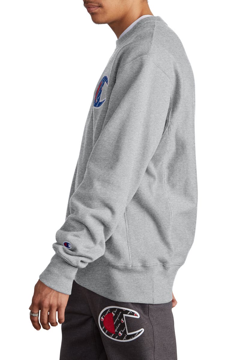 Champion Sublimated Logo Crewneck Sweatshirt, Alternate, color, 