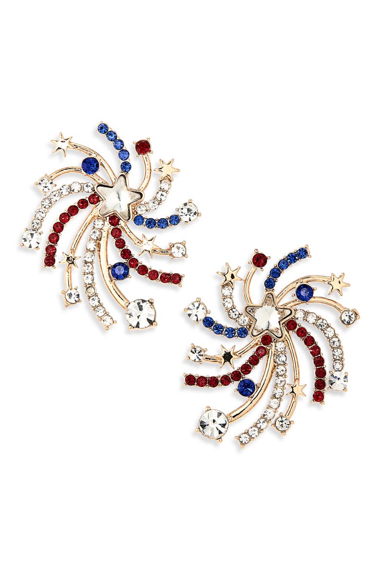 Cue the Fireworks Statement Stud Earrings, Alternate, color, RED MULTI