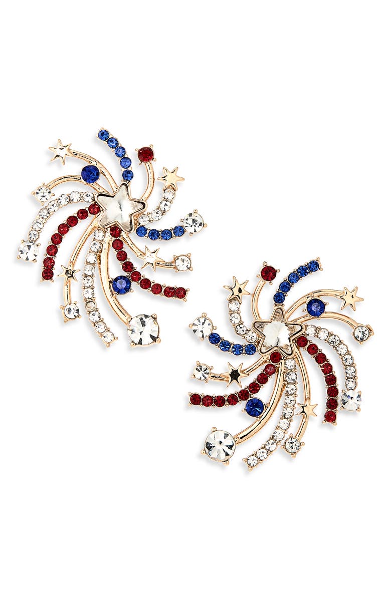 BaubleBar Cue the Fireworks Statement Stud Earrings, Alternate, color, Red Multi
