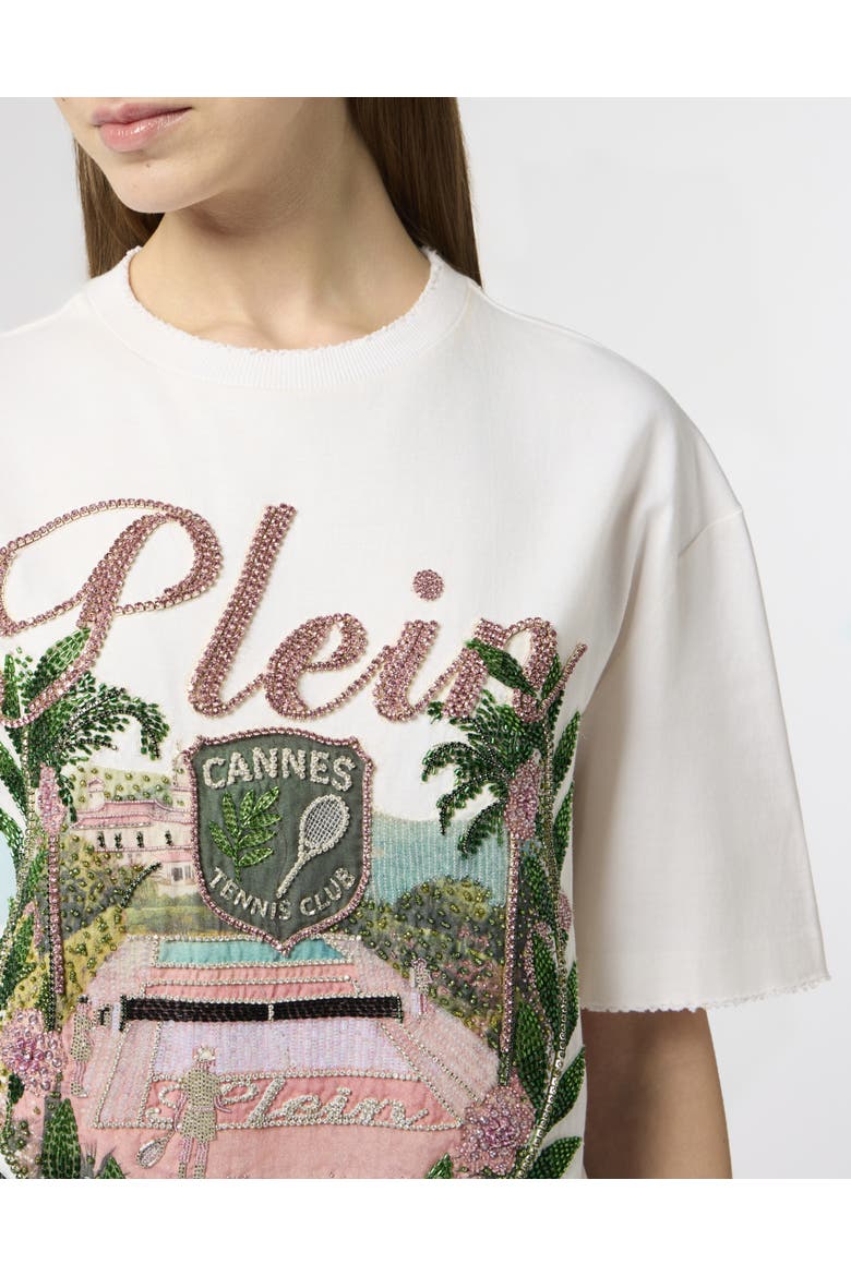 Washed Man Fit T-Shirt Cannes Tennis Club Women, Alternate, color, OffWhite