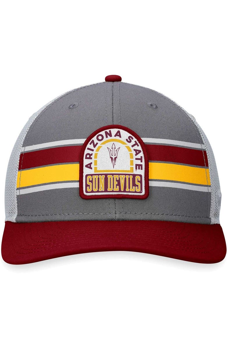 TOP OF THE WORLD Men's Top of the World Gray/Maroon Arizona State Sun Devils Aurora Trucker Adjustable Hat, Alternate, color, Gray